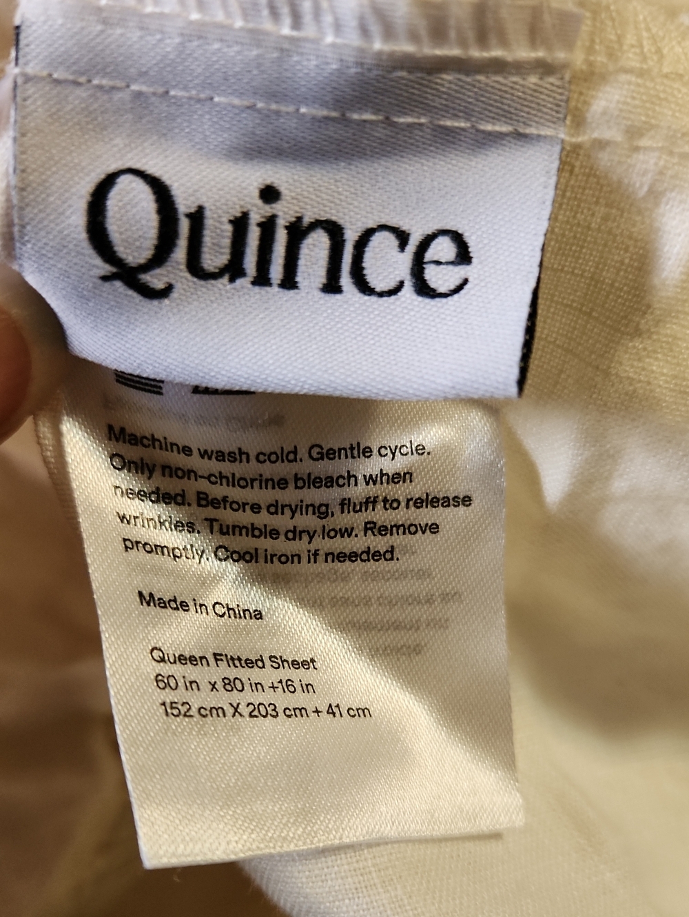 Quince European Linen Queen Sheet Set - White With Pillowcases Open Box